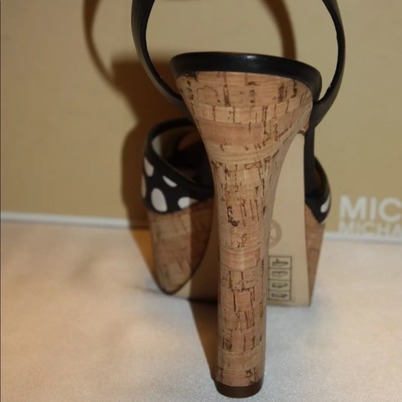 New! Michael Kors polka dot Cork platform heels - Picture 8 of 8